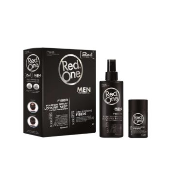   RedOne - Hair Building Fiber Set Black - 2 részes Hajdúsító Szett - FEKETE hajra